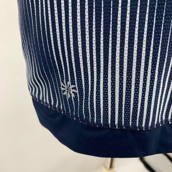 Athleta Tank Top Womens XS Extra Small Navy White Striped Mesh Panels Stretch - Picture 3 of 14